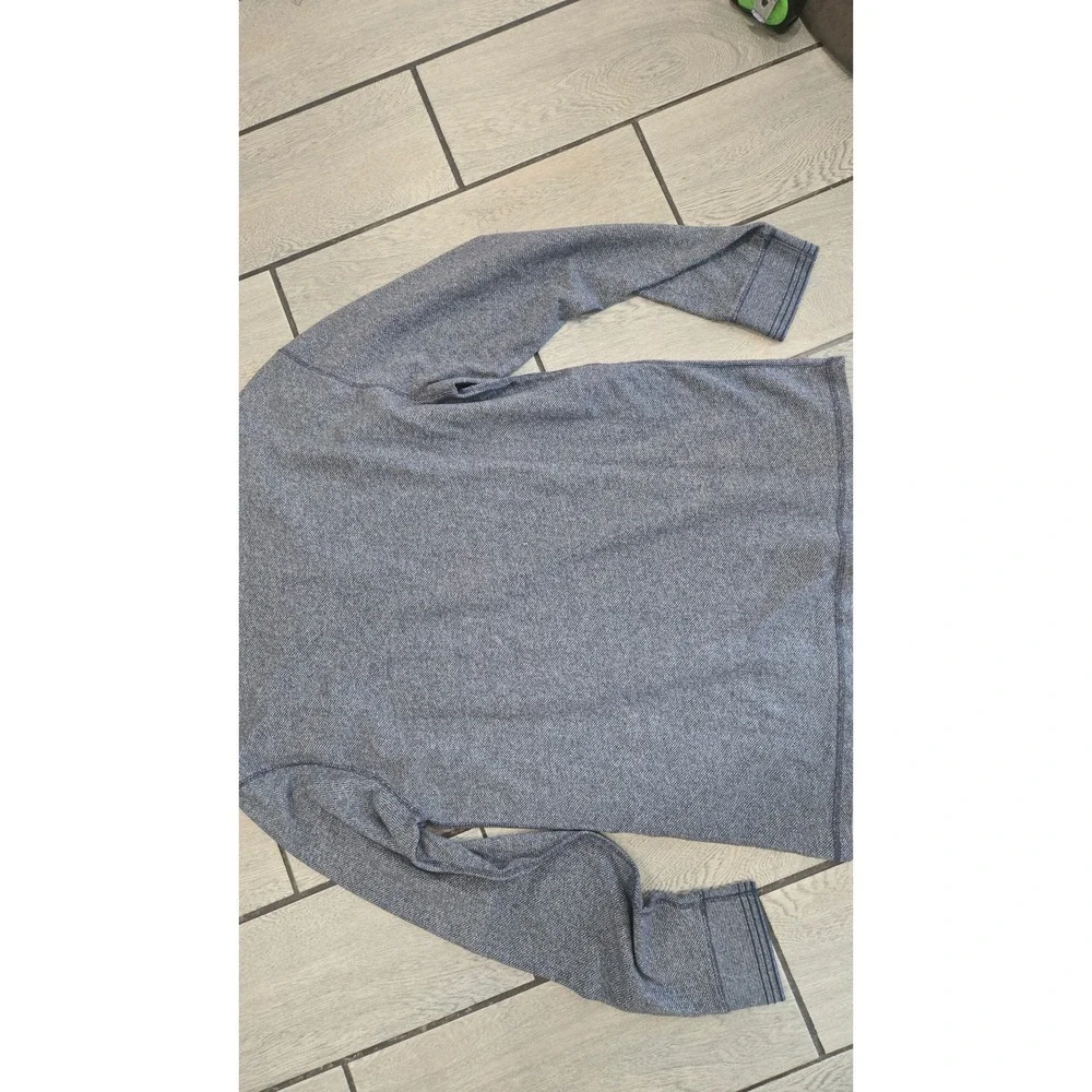 Levis Mens XXL Blue Herringbone Long Sleeve Henley Shirt Standard Fit Top